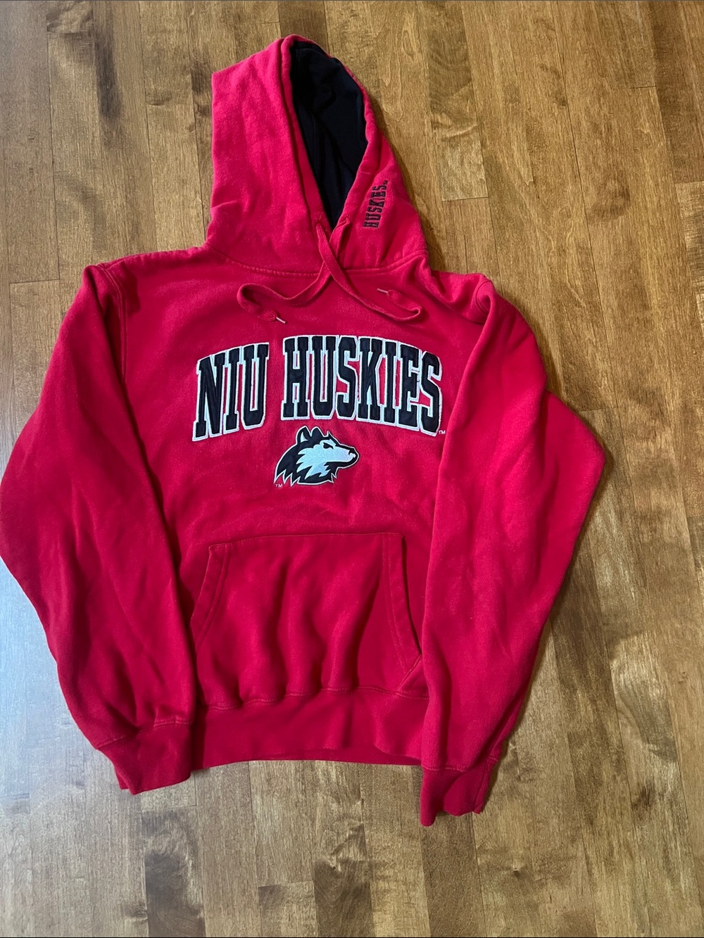 Stadium Athletics Red and Black Hooded Sweatshirt
